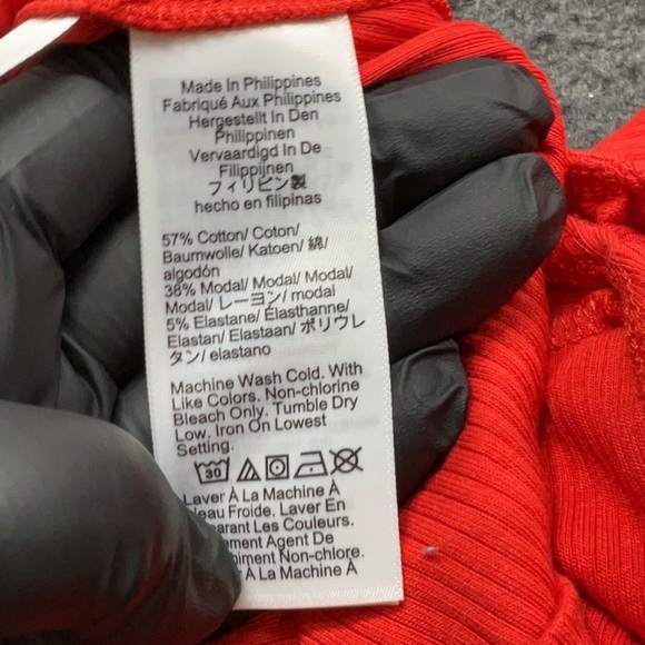 J.Crew One Shoulder Ruffle Top Ribbed Red Orange XL NWT Summer Date Night - Picture 7 of 7